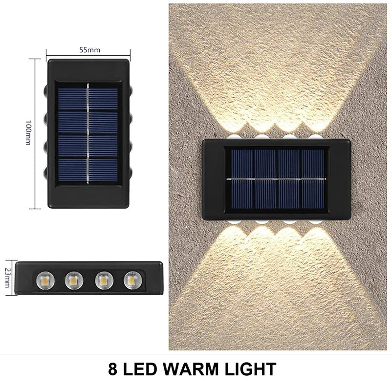 Solar-powered LED outdoor light, for the yard and garden, available in different variations
