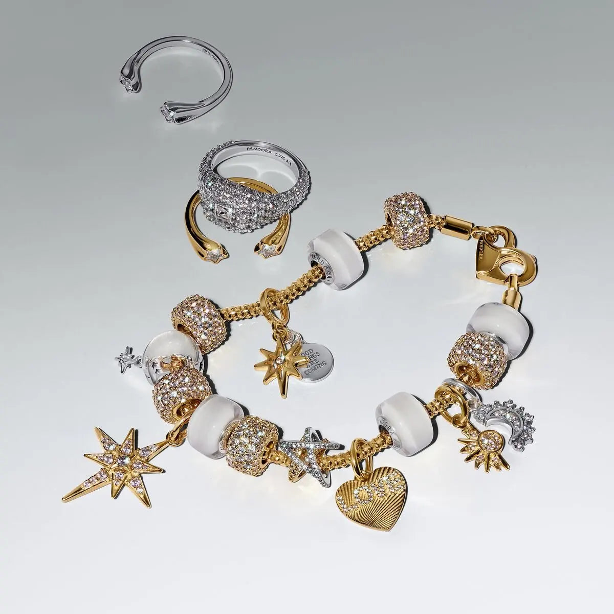 925 Hopeinen tähdenlento sormus, säädettävä, saatavana eri variaatioita