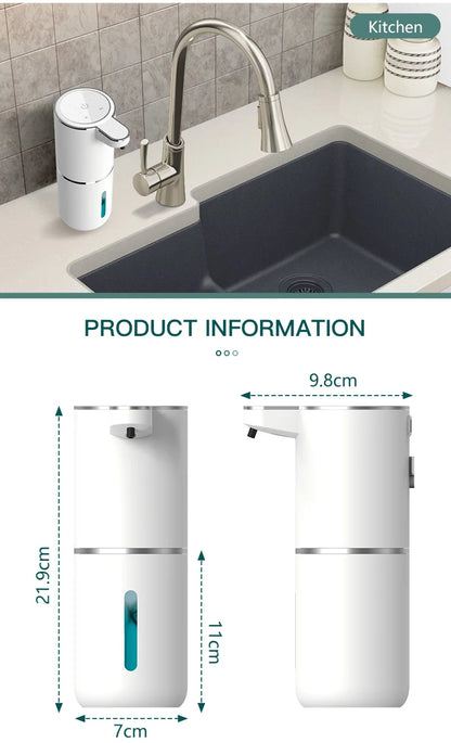 380ML Touchless IPX5 Waterproof 4-Gears Adjustable Foam/Gels Automatic Sense Soap Dispenser Electric Hand Dish Washing Machine