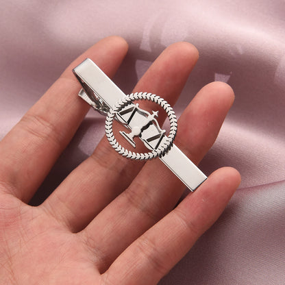 Men's Lawyer Tie Clip, Scales of Justice