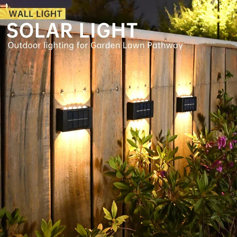 Solar-powered LED outdoor light, for the yard and garden, available in different variations