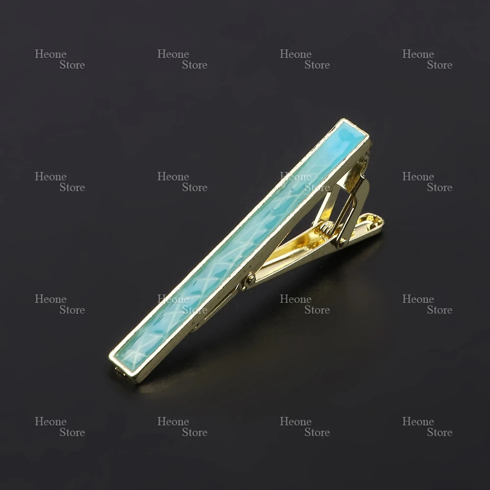 Men's tie clip, enamel painting