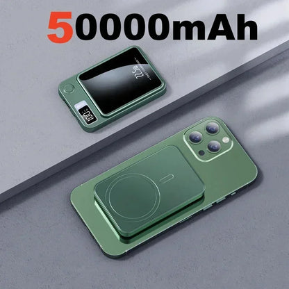 Magneettinen Langaton Virtalähde 50000mAh - Superpikalataus, Kannettava Powerbank iPhone & Huawei