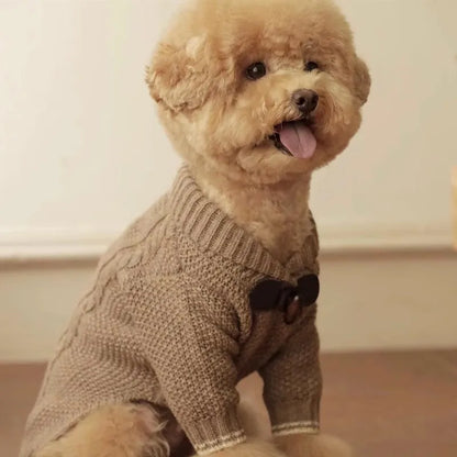 Dog warm knitted winter coat, cardigan style, all sizes