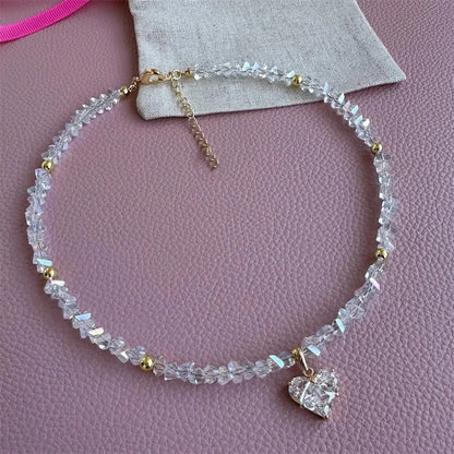 Zircon vintage heart pendant for women, available in different variations