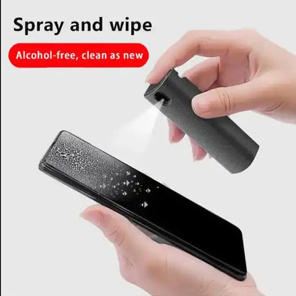 2-in-1 Näytönpuhdistusspray – Kannettava Puhdistussetti Mikrokuituliinalla