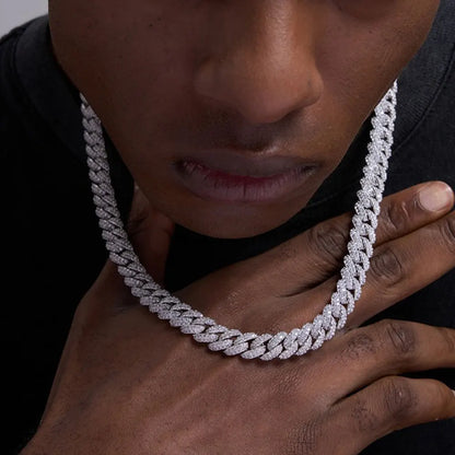 Diamond Cuban Link Chain, täynnä cz-timantteja