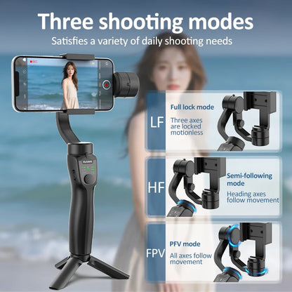 F8 3-akselinen Gimbal-puhelinpidike - Tärinänvaimennus Videokuvaukseen iPhone & Android
