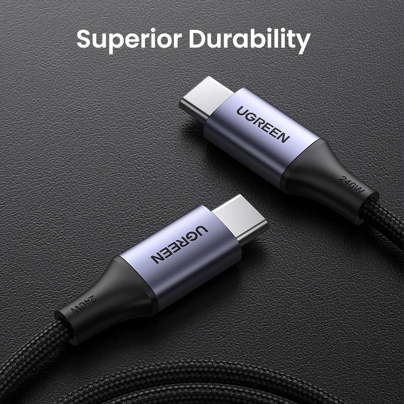 UGREEN 240W USB-C Latauskaapeli – Ultra-nopea PD 3.1 Pikalataus 5A – MacBook, iPad, Xiaomi