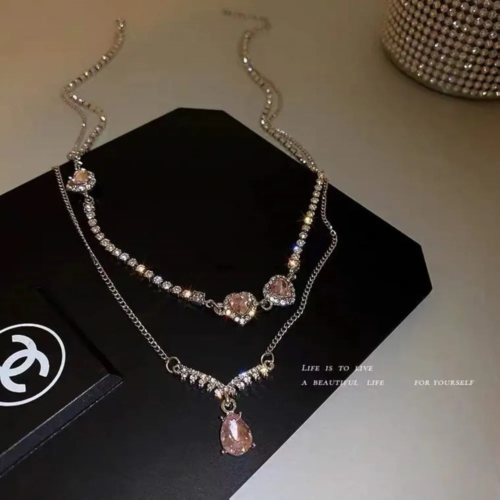 Hollow heart pendant necklace for women, available in different variations