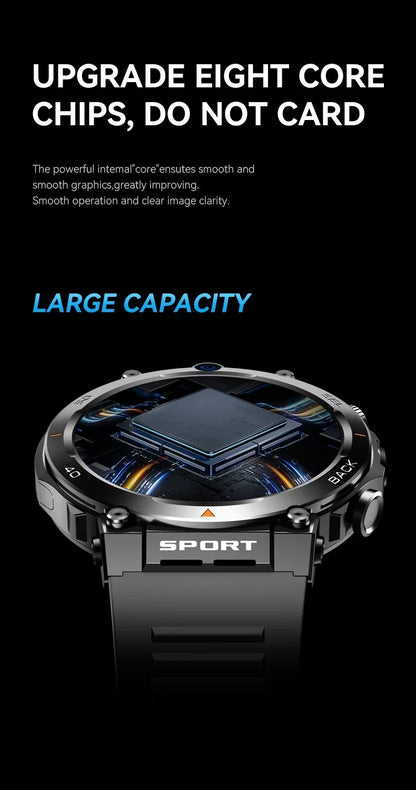 H10 4G LTE Smartwatch for Men, High-Tech, Dual Camera and Video Calls