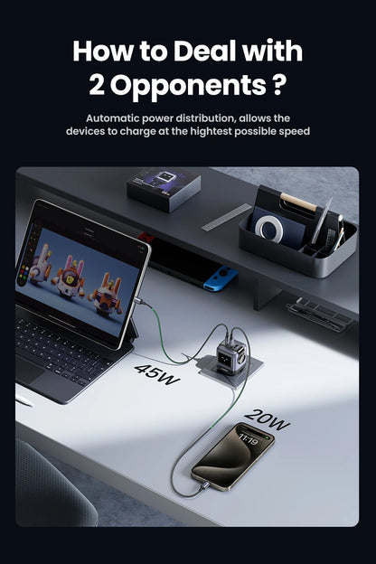 UGREEN 65W GaN Laturi Robot-muotoilu - PD Pikalaturi MacBook Pro, iPad, iPhone 16/15 Pro