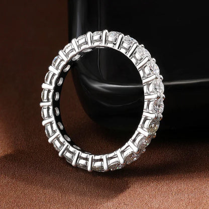 Moissanite ring, 925 silver, 18k white gold plating, engagement ring style