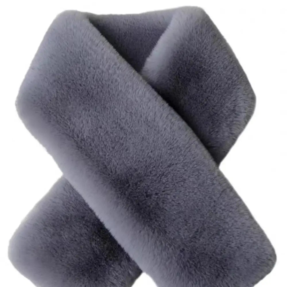 Soft women's rabbit fur scarf for winter