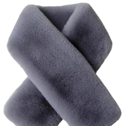 Soft women's rabbit fur scarf for winter