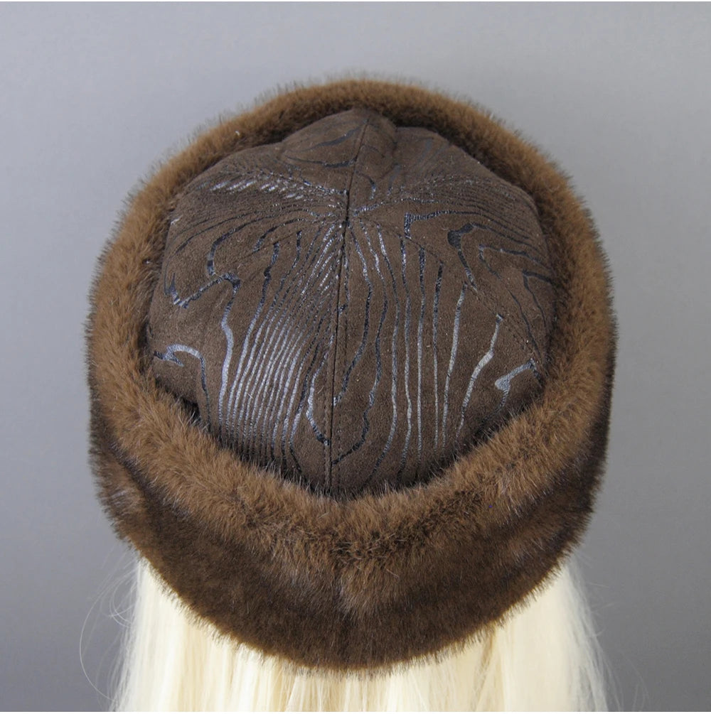 Women's luxury mink fur hat, available in different variations