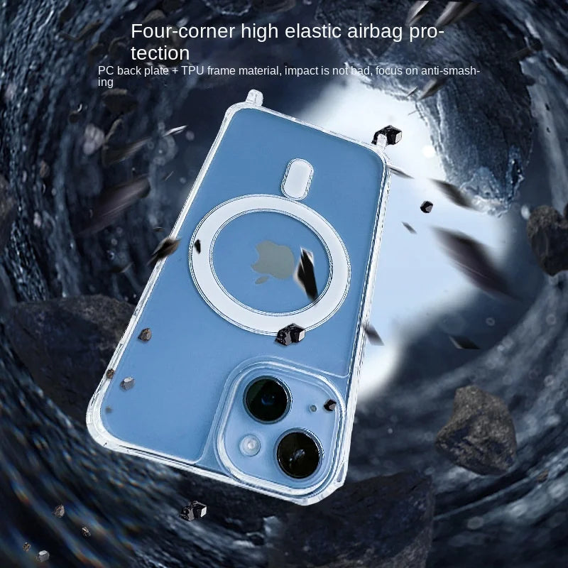 Crossbody Kaulanauha iPhone-suojakuori MagSafe - Läpinäkyvä Magneettinen Kotelo