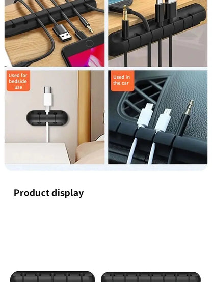 Kaapeliorganisaattori 5/7-reikäinen - Työpöydän Latauskaapelien Pidike, Hiiren ja Kuulokkeiden Kaapelikela