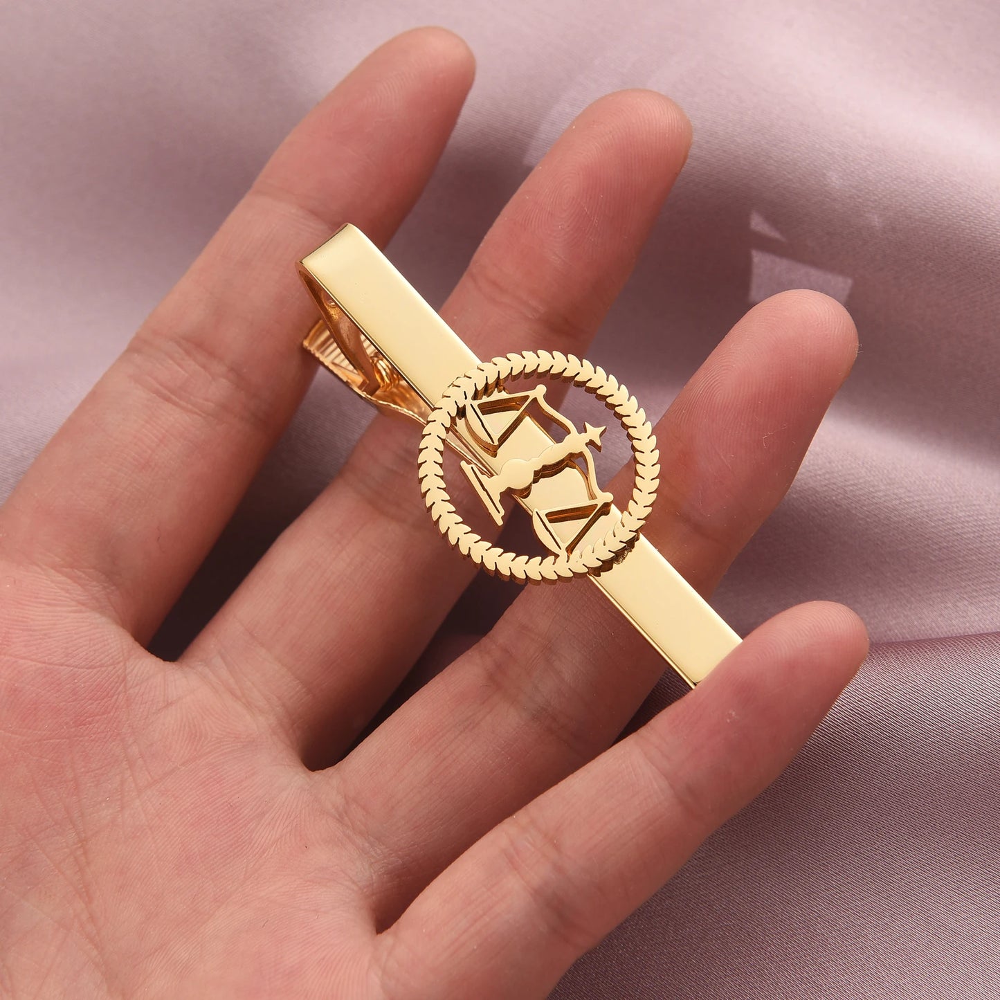 Men's Lawyer Tie Clip, Scales of Justice