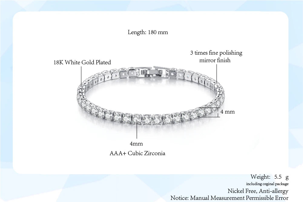 Tennis bracelet with zirconia stones, multi-colored sparkling design