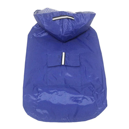 Dog raincoat, waterproof hoodie with reflective stripes, all sizes available