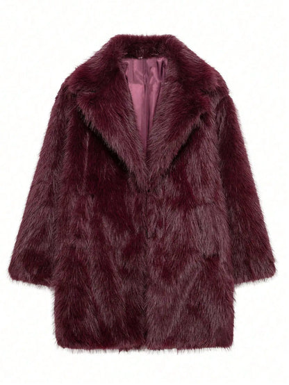 Indefeir French faux fur coat for women
