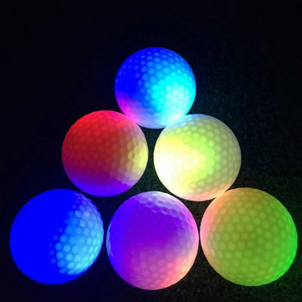 LED golf balls 6 pcs, illuminated golf balls for night play
