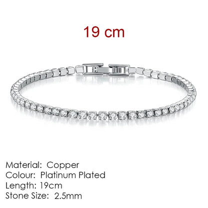 Tennis bracelet with zirconia stones, multi-colored sparkling design
