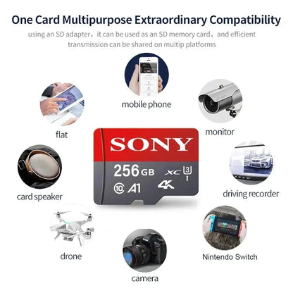 Sony Micro SD-muistikortti 64GB-1TB – Class 10 TF-kortti Puhelimeen, Kameraan ja Droneen