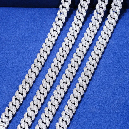 Diamond Cuban Link Chain, täynnä cz-timantteja