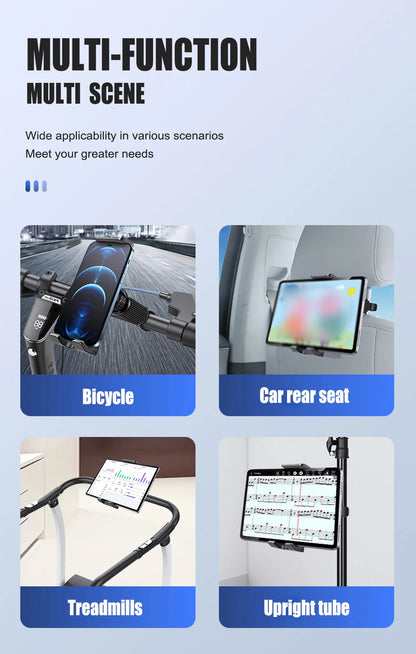 360° Kääntyvä Puhelimen/Tabletin Pidike – Auton niskatuki, pyörä, juoksumatto