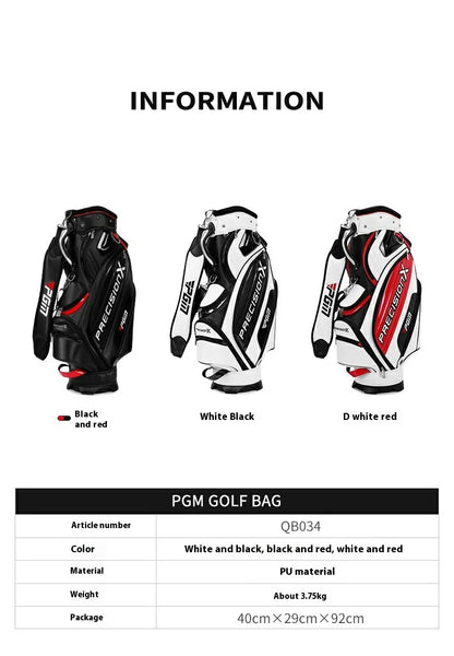 PGM QB034 golf bag, premium, leather bag, for 14 clubs