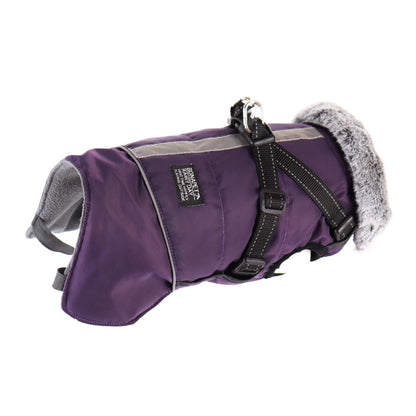 Dog winter jacket with harness, very warm jacket for small and medium-sized dogs