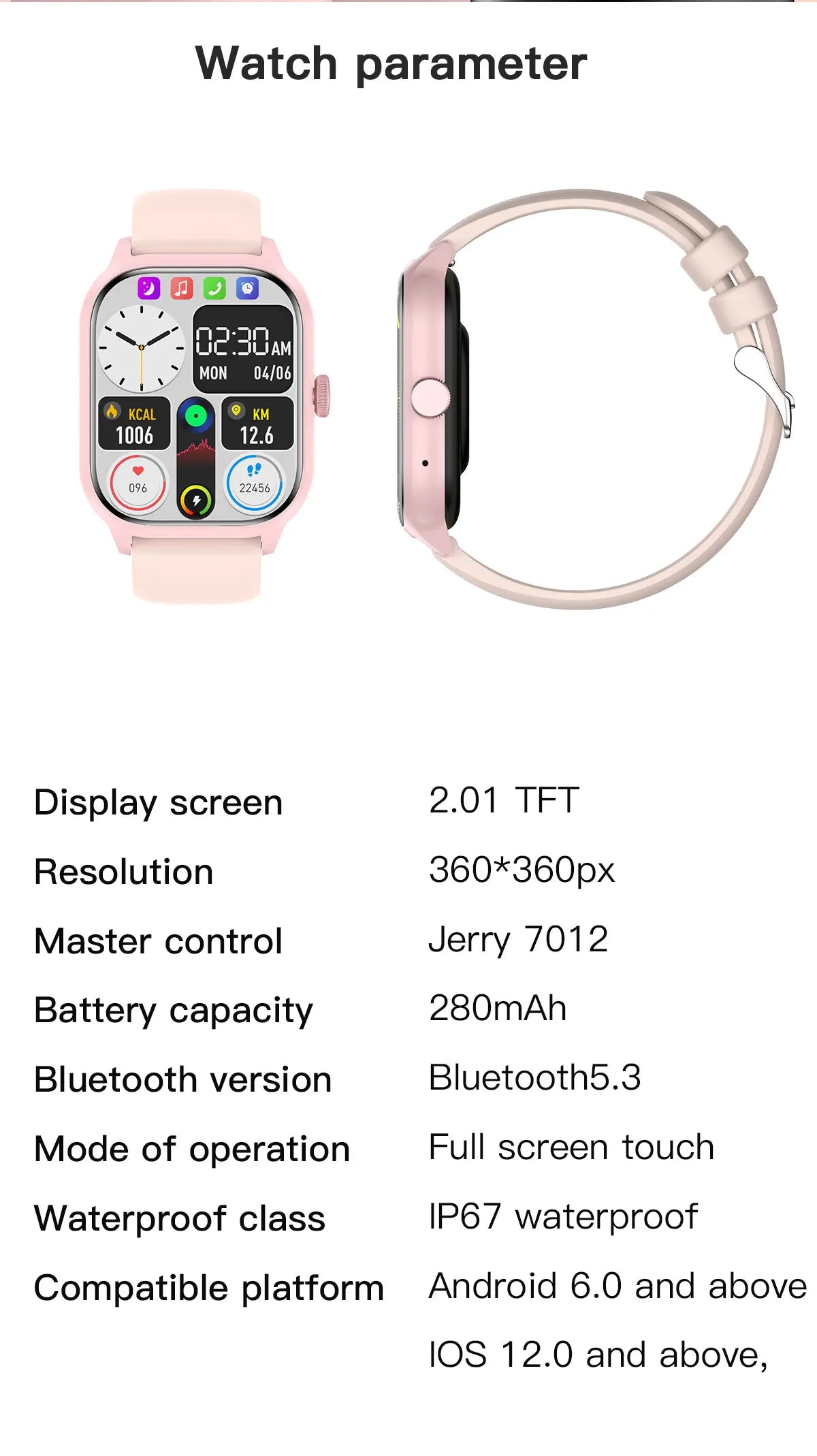 LEMFO LT10 smartwatch, fitness tracker, sports modes