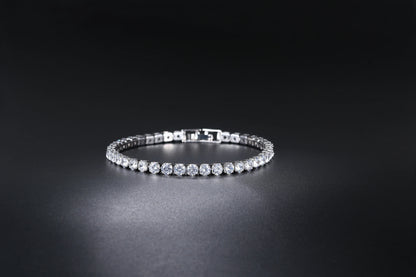 Tennis bracelet with zirconia stones, multi-colored sparkling design