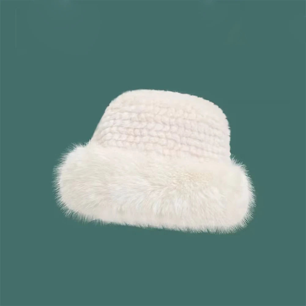 Luxury mink fur hat for winter, different colors