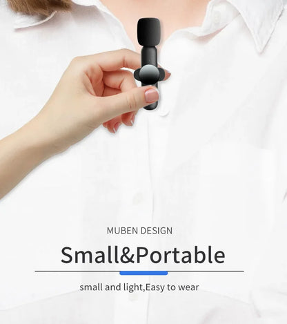 Langaton Lavalier-mikrofoni - Mini Älykäs Kohinanvaimennus iPhone & Android