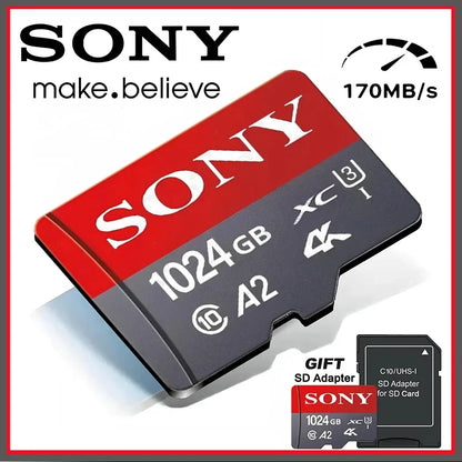 Sony Micro SD-muistikortti 64GB-1TB – Class 10 TF-kortti Puhelimeen, Kameraan ja Droneen