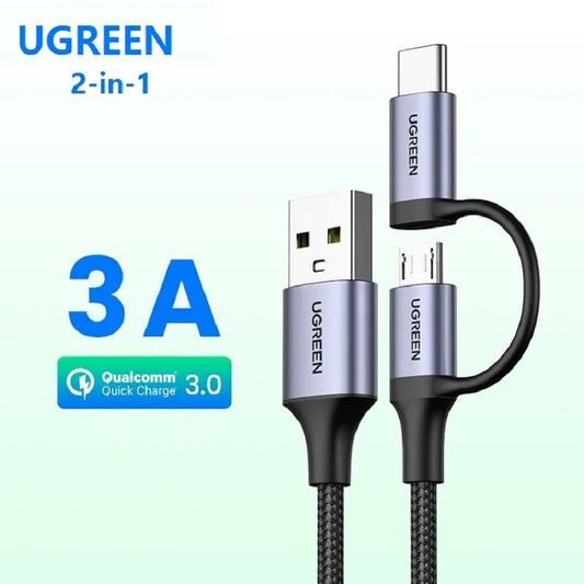 UGREEN latauskaapeli 2-in-1