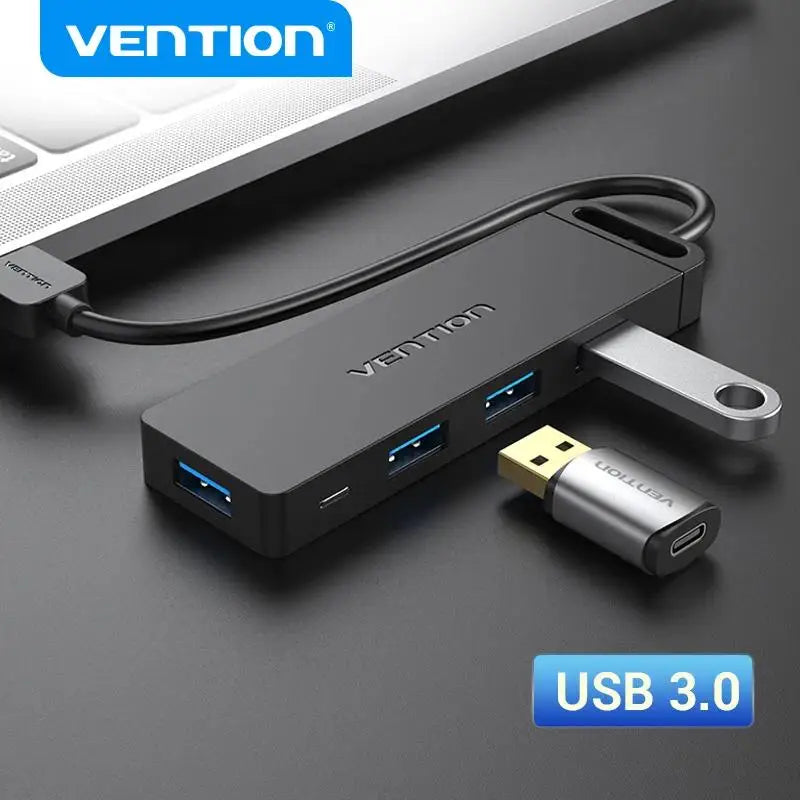 Vention USB 3.0 Hub 4 Porttia - Ohut Nopea Jakaja MacBook, PC & Laptop