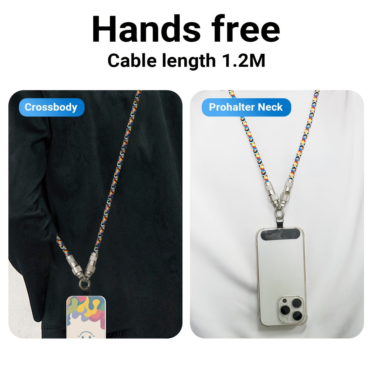 Phone strap fast charging cable combination, 60W, C-type
