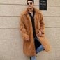 Men's long faux fur coat, imitation fox fur