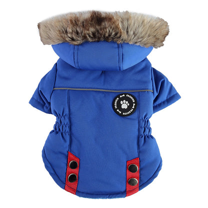 Dog winter coat with zipper, warm cotton coat for small and medium dogs