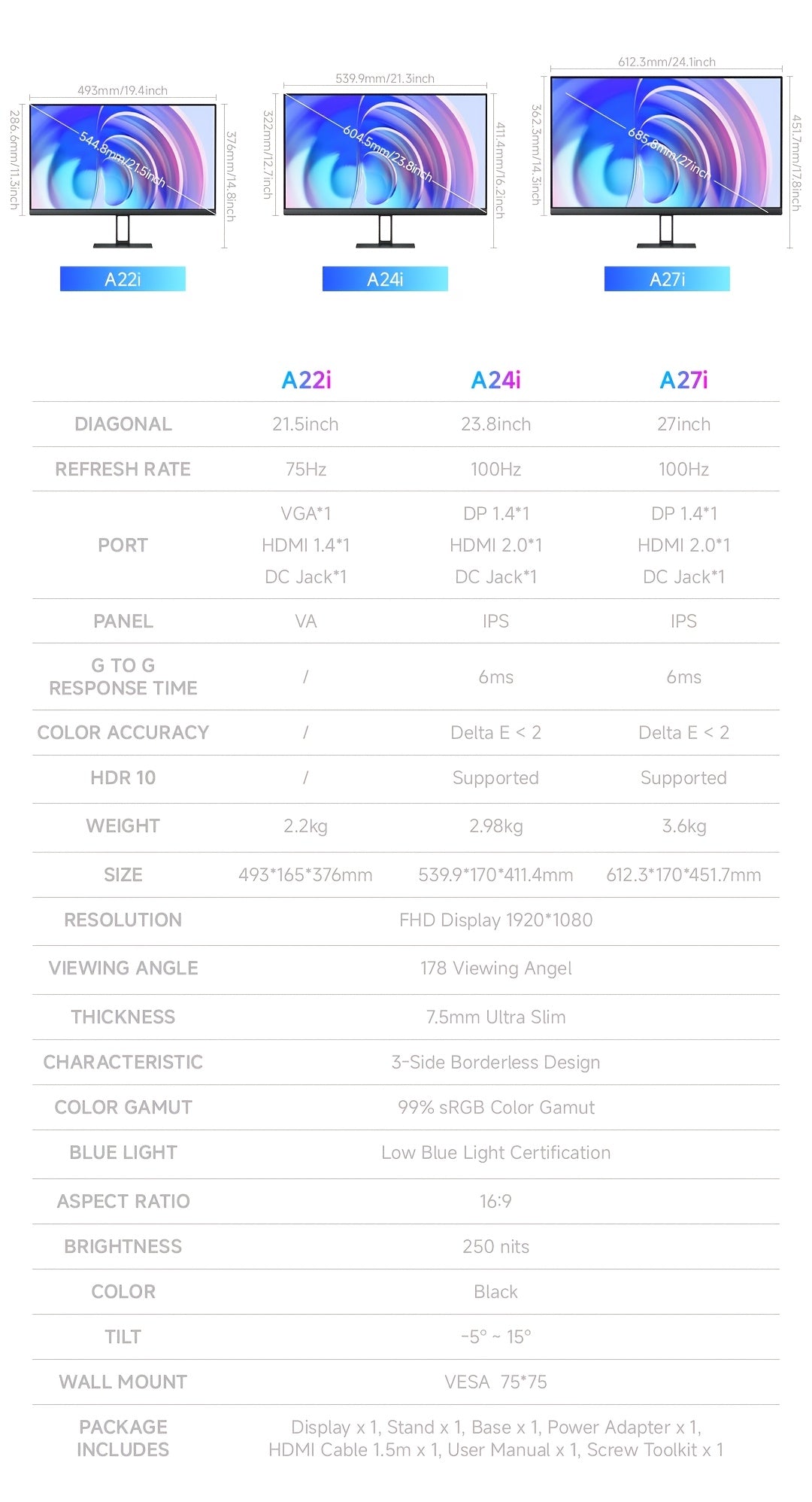 Xiaomi 27" monitor, Full HD, ultra-thin