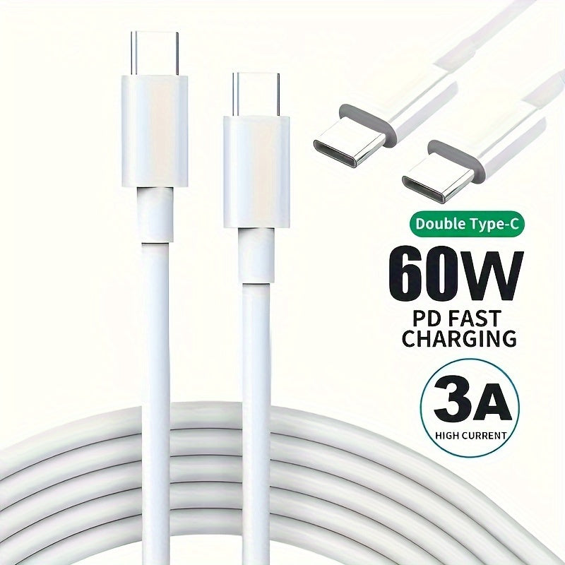 Fast charging cable 60W 3A 100cm, USB-Type-C