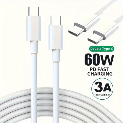 Fast charging cable 60W 3A 100cm, USB-Type-C