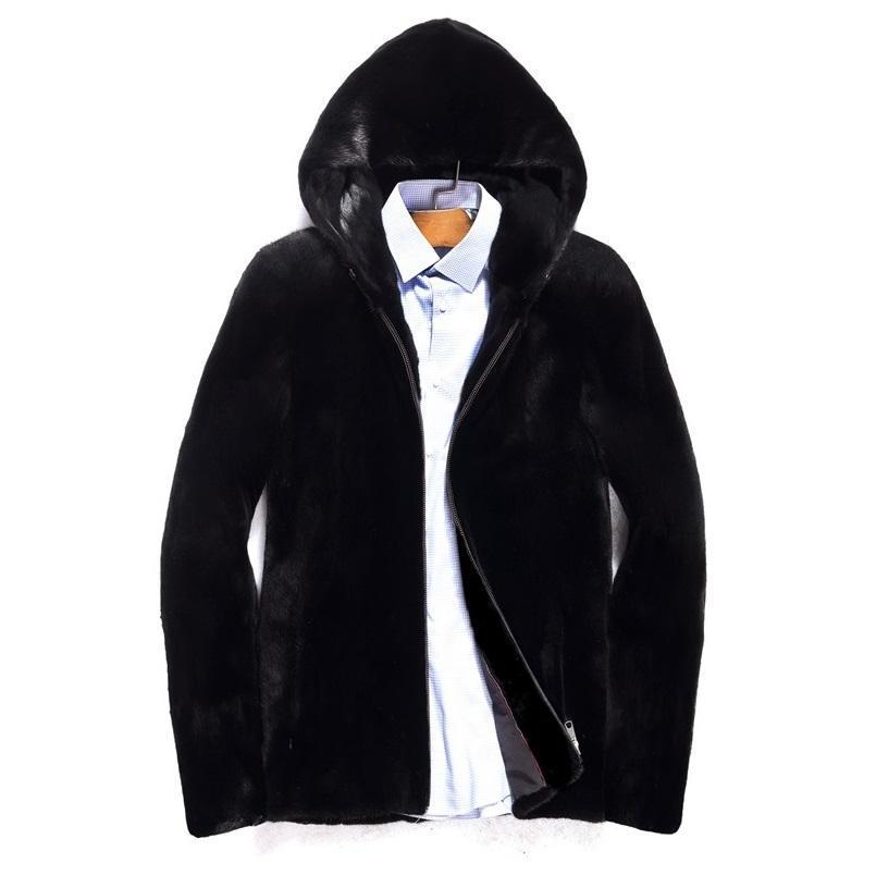 Men's warm fur coat, premium casual style