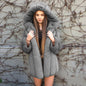 Women's medium length fashion fur coat, elegant design, premium faux fur