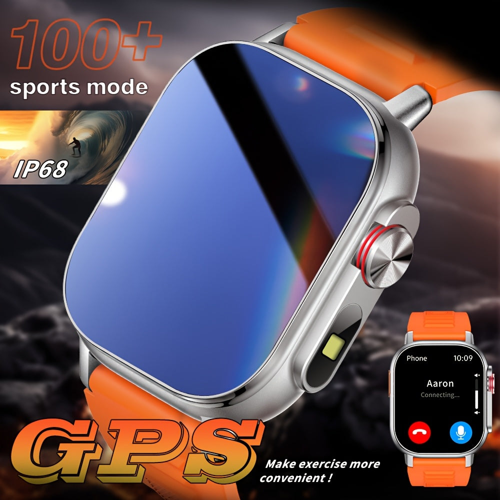 GPS smartwatch with 2.01" extra large display, for outdoor activities, LED flashlight