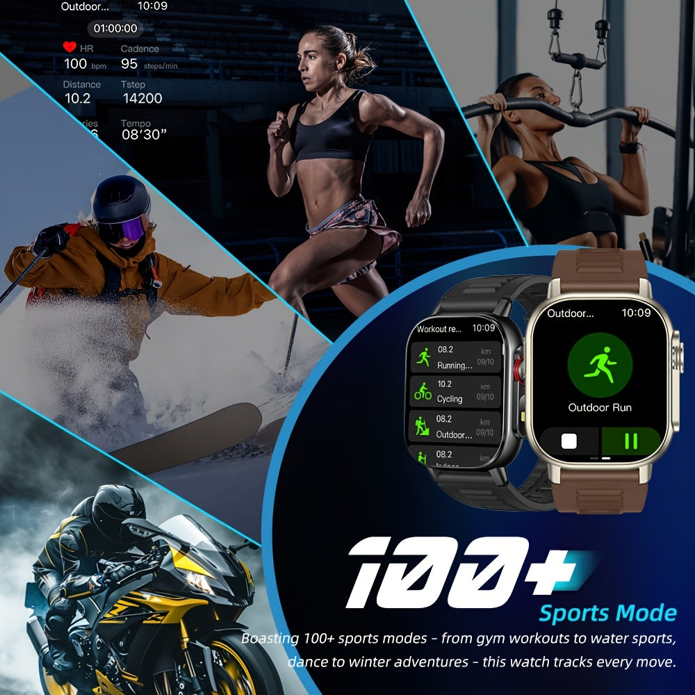 GPS smartwatch with 2.01" extra large display, for outdoor activities, LED flashlight